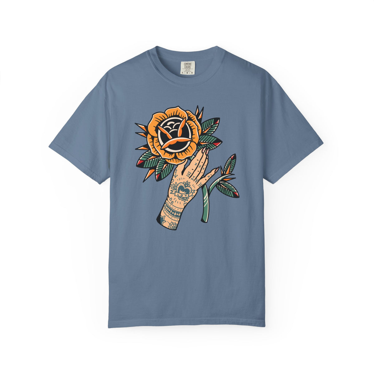 Tattoo Rose Shirt - Hand Holding Flower Tee, Artistic Gift
