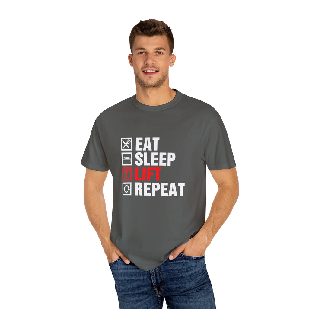 Eat Sleep Lift Repeat Fitness Training Motivation T-Shirt Printify