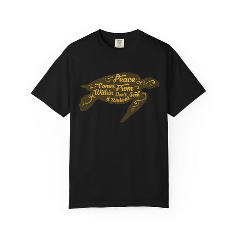 Sea Turtle Peace Comes From Within Design Graphic T-Shirt - Sinful Threads