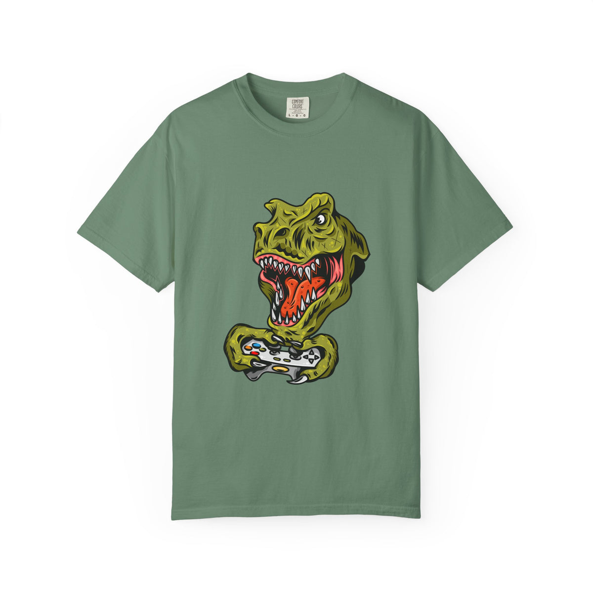 Dino Gamer Rex with Controller Video Game Fan T-Shirt