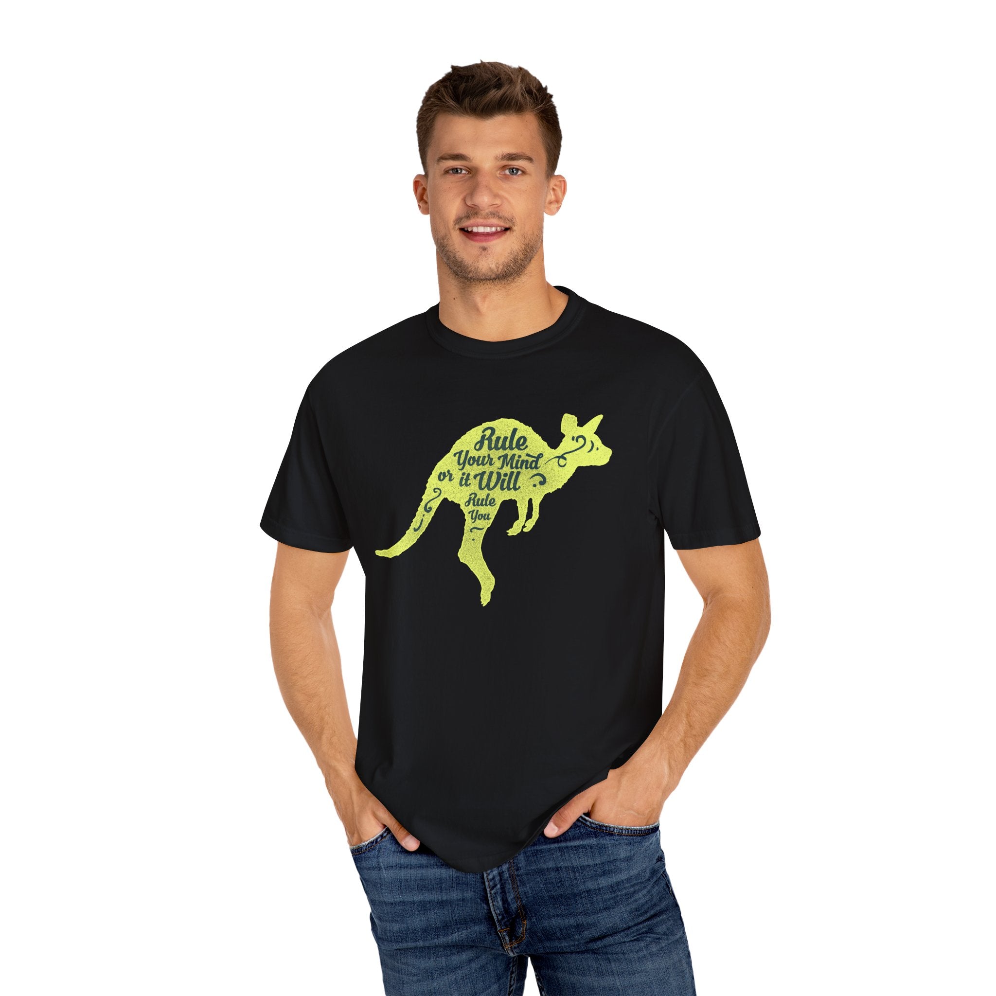 Kangaroo Silhouette with Mental Rules Greatness T-Shirt - Sinful Threads