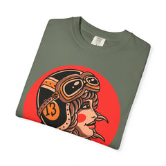 Biker Girl Shirt - Tattoo Flower Tee - Motorcycle Art Gift