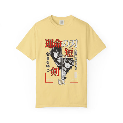 Anime Manga Tee - Black White Sword Design - Japan Gift