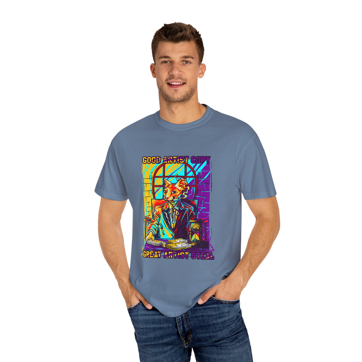 Good Artist Copy Great Artist Steal Funny Cat T-Shirt