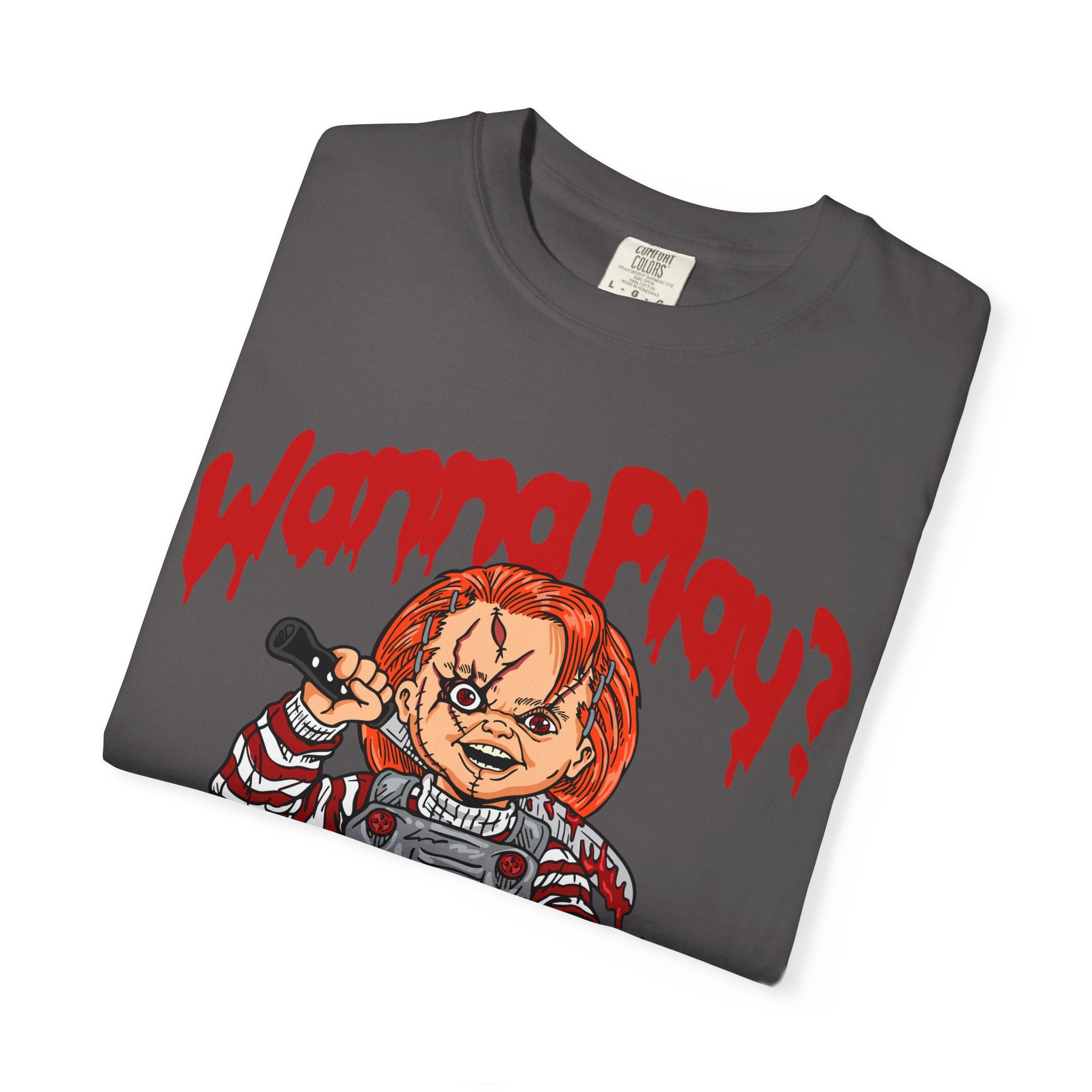 Chucky Doll Shirt - Wanna Play Horror Tee for Movie Fans - Sinful Threads