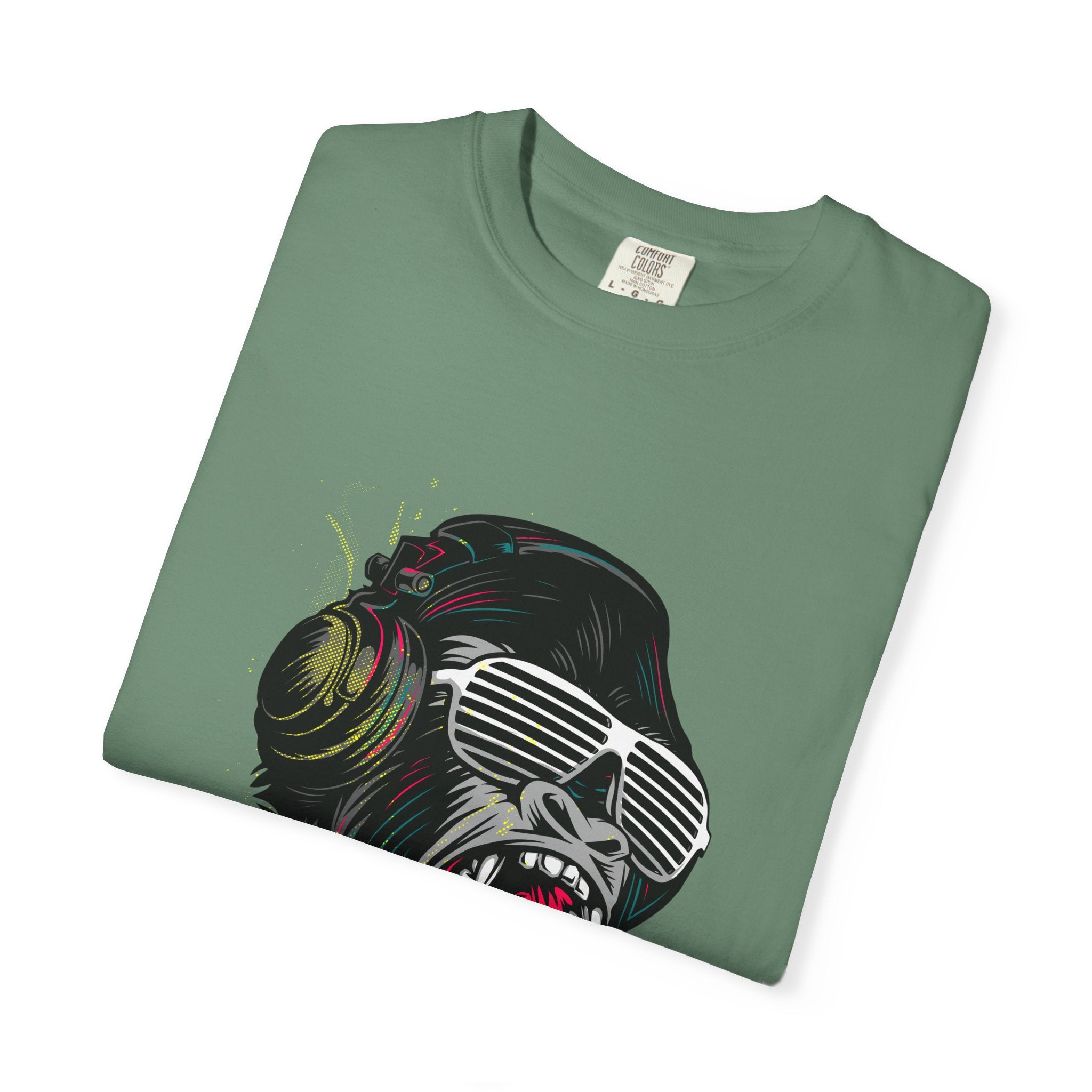 Angry Gorilla With Headphones And Glasses Design T-Shirt - Sinful Threads