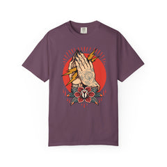 Praying Hands Shirt - Traditional Flash Art Tee - Tattoo Gift