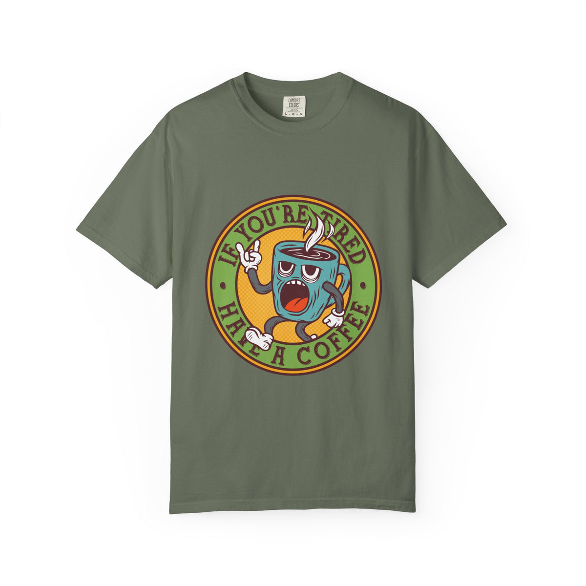 Funny Coffee Shirt - Tired Needs Coffee - Sarcastic Quote Tee