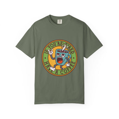 Funny Coffee Shirt - Tired Needs Coffee - Sarcastic Quote Tee - Sinful Threads