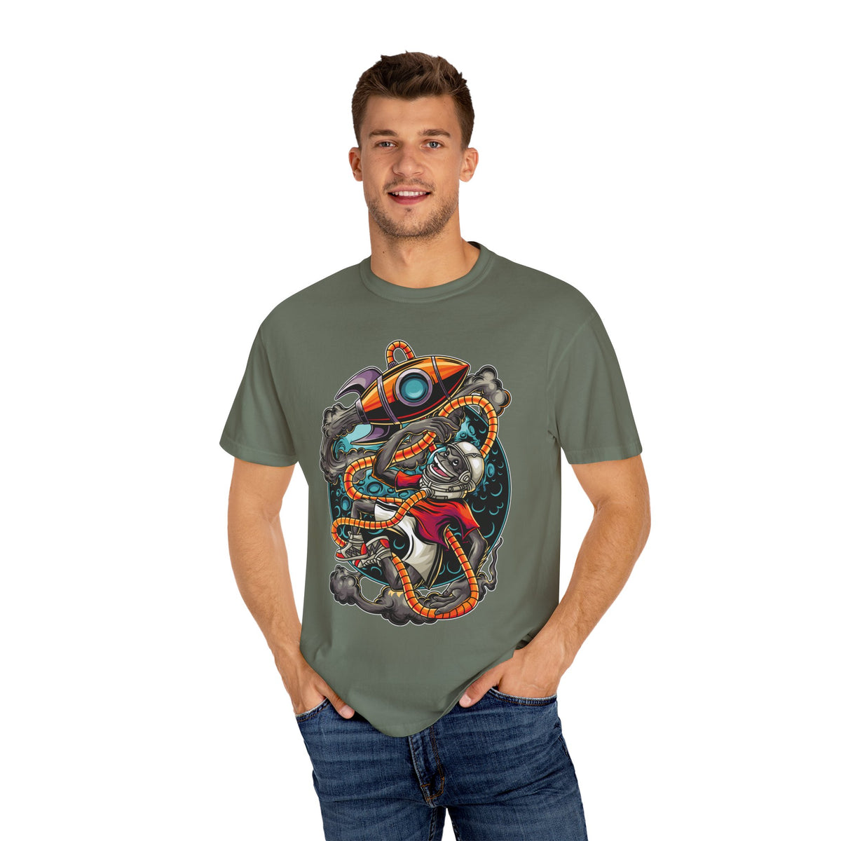 Space Monkey Shirt - Funny Astronaut Tee - Rocket Adventure Gift