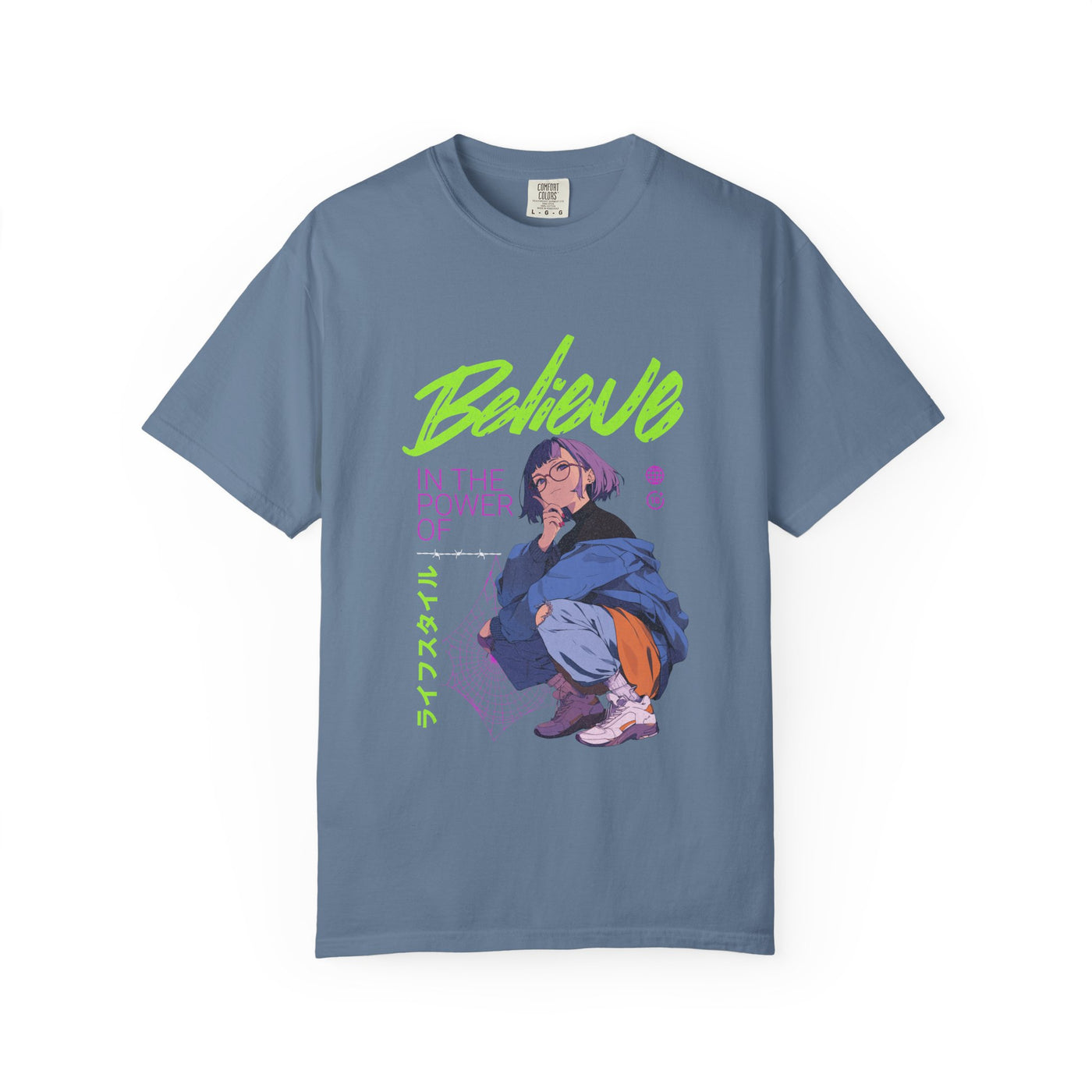 Kawaii Anime Tee - Believe Y2K Girl Design - Cute Gift - Sinful Threads
