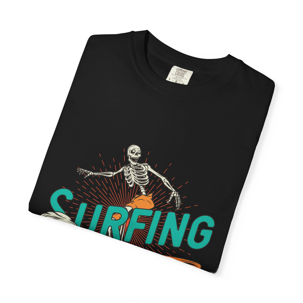 Surfing Skeleton Shirt - Funny Skeleton Tee - Retro Surf Gift - Sinful Threads