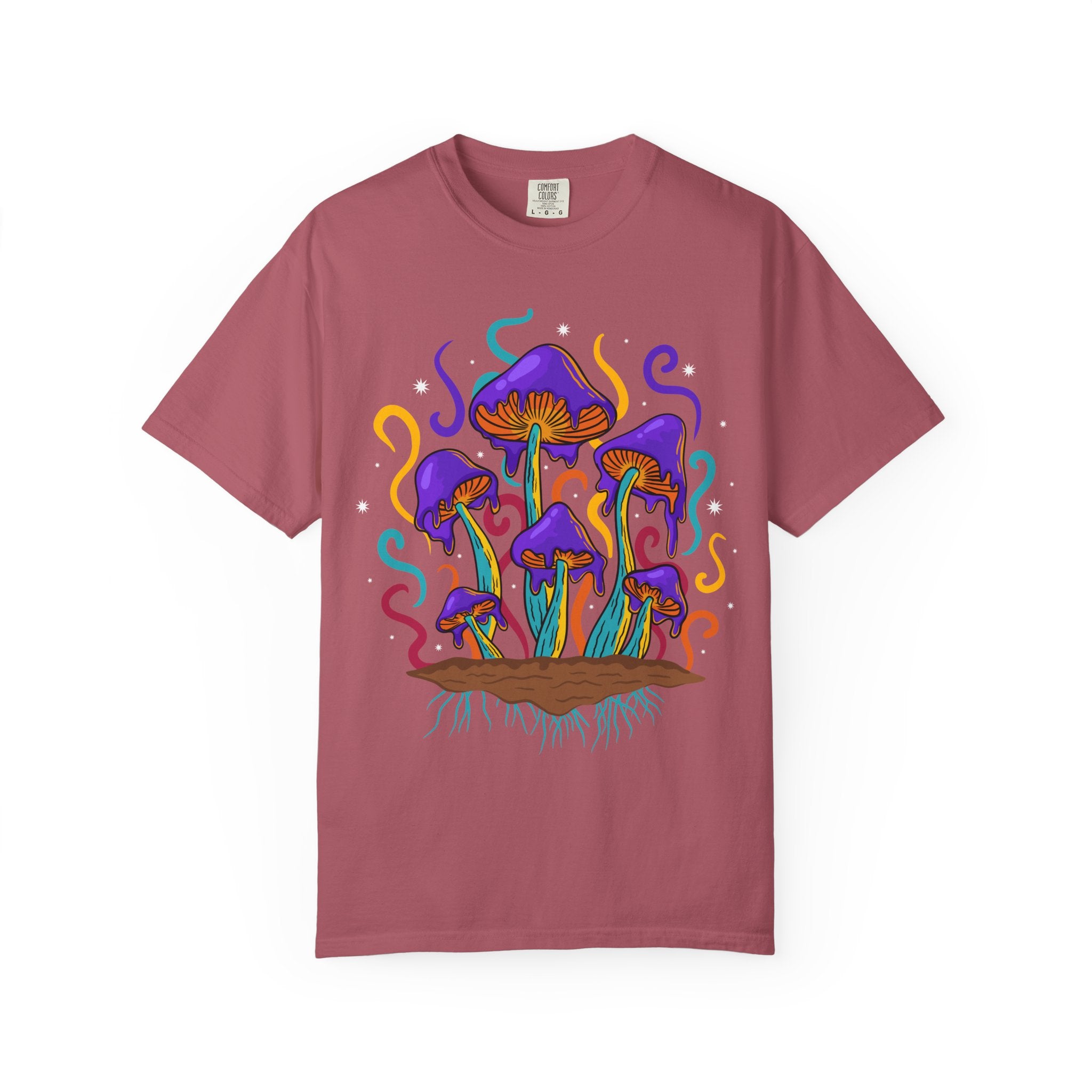 Psychedelic Mushroom Tee - Groovy Fungi Art Purple Gift - Sinful Threads