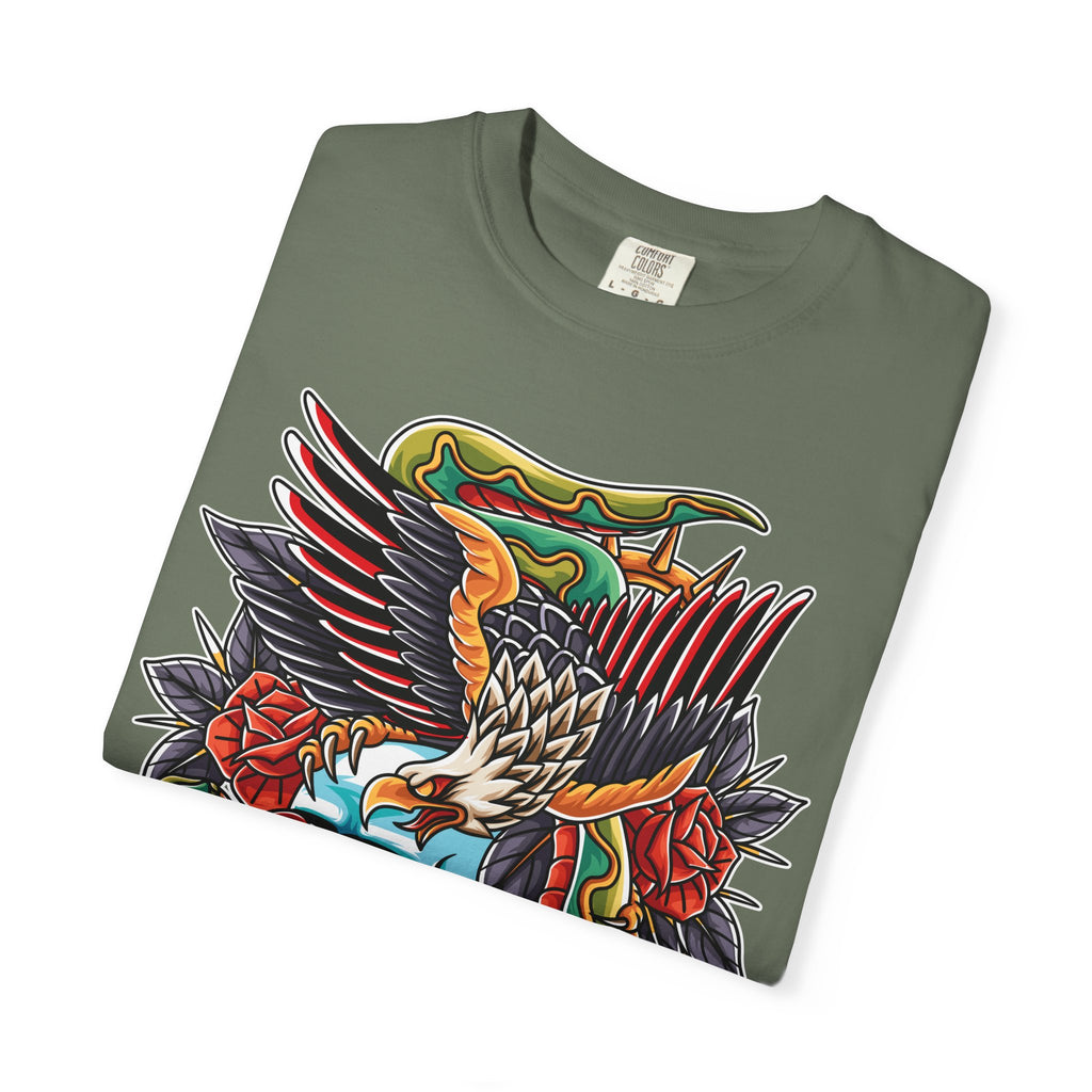 Biker Tattoo Shirt - Skull Eagle Snake Tee - Outlaw Apparel - Sinful Threads