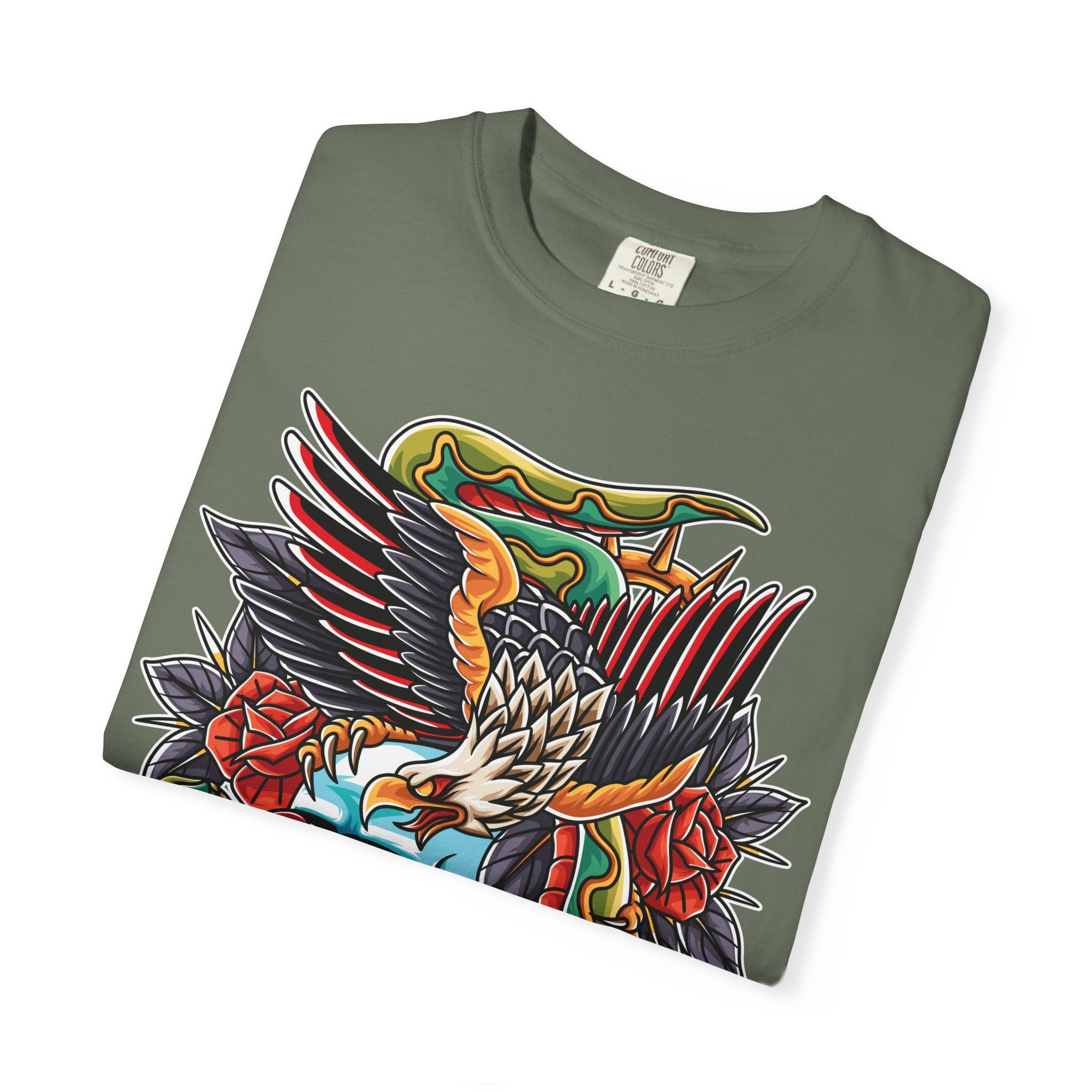 Biker Tattoo Shirt - Skull Eagle Snake Tee - Outlaw Apparel - Sinful Threads