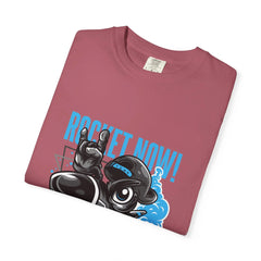 Rocket Now Cartoon Graphic Unisex Relaxed Fit T-Shirt - Sinful Threads