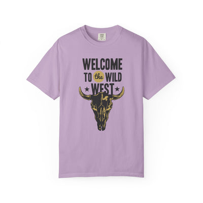 Welcome To The Wild West Graphic Design Bull T-Shirt - Sinful Threads