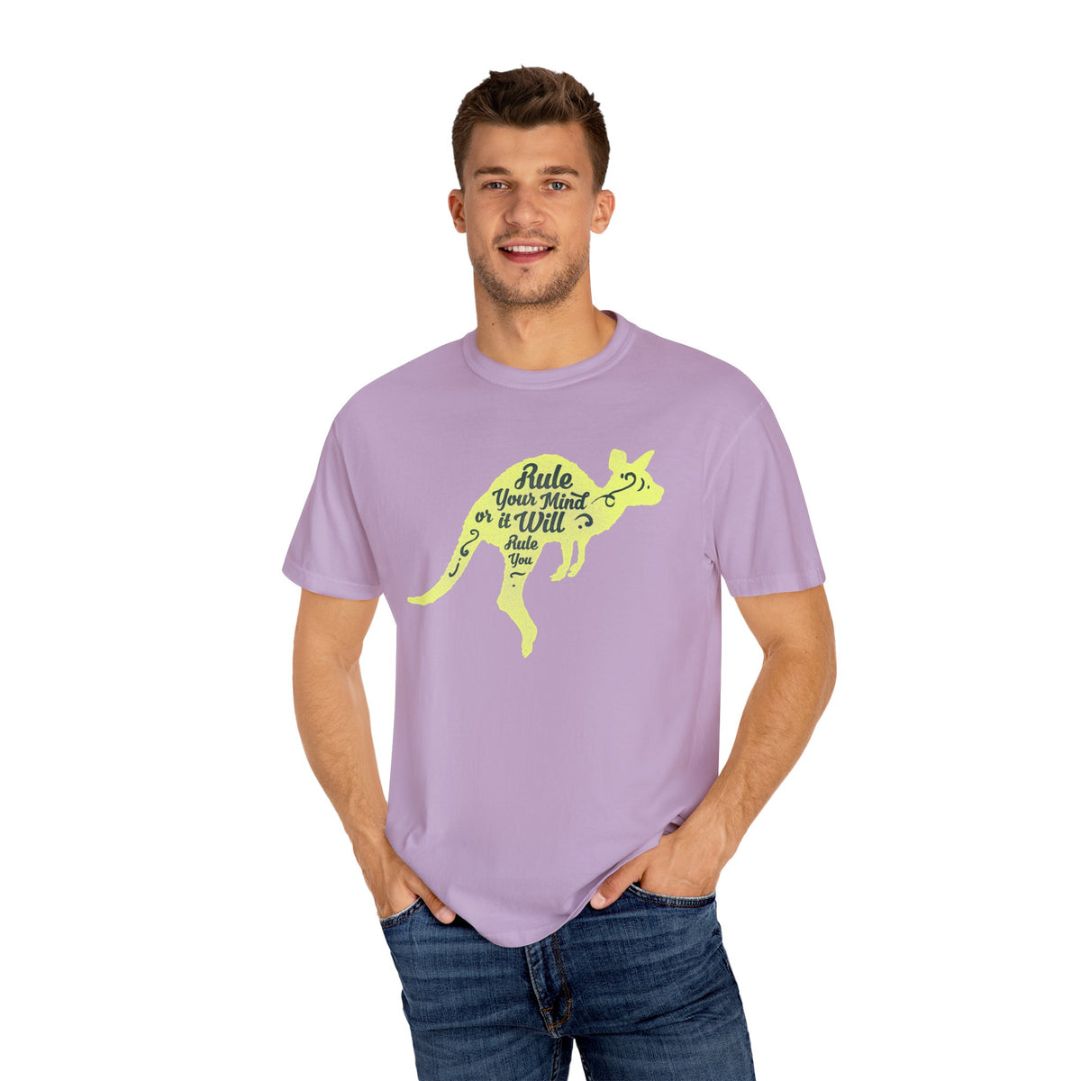 Kangaroo Silhouette with Mental Rules Greatness T-Shirt - Sinful Threads