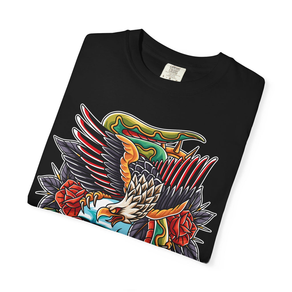 Biker Tattoo Shirt - Skull Eagle Snake Tee - Outlaw Apparel - Sinful Threads