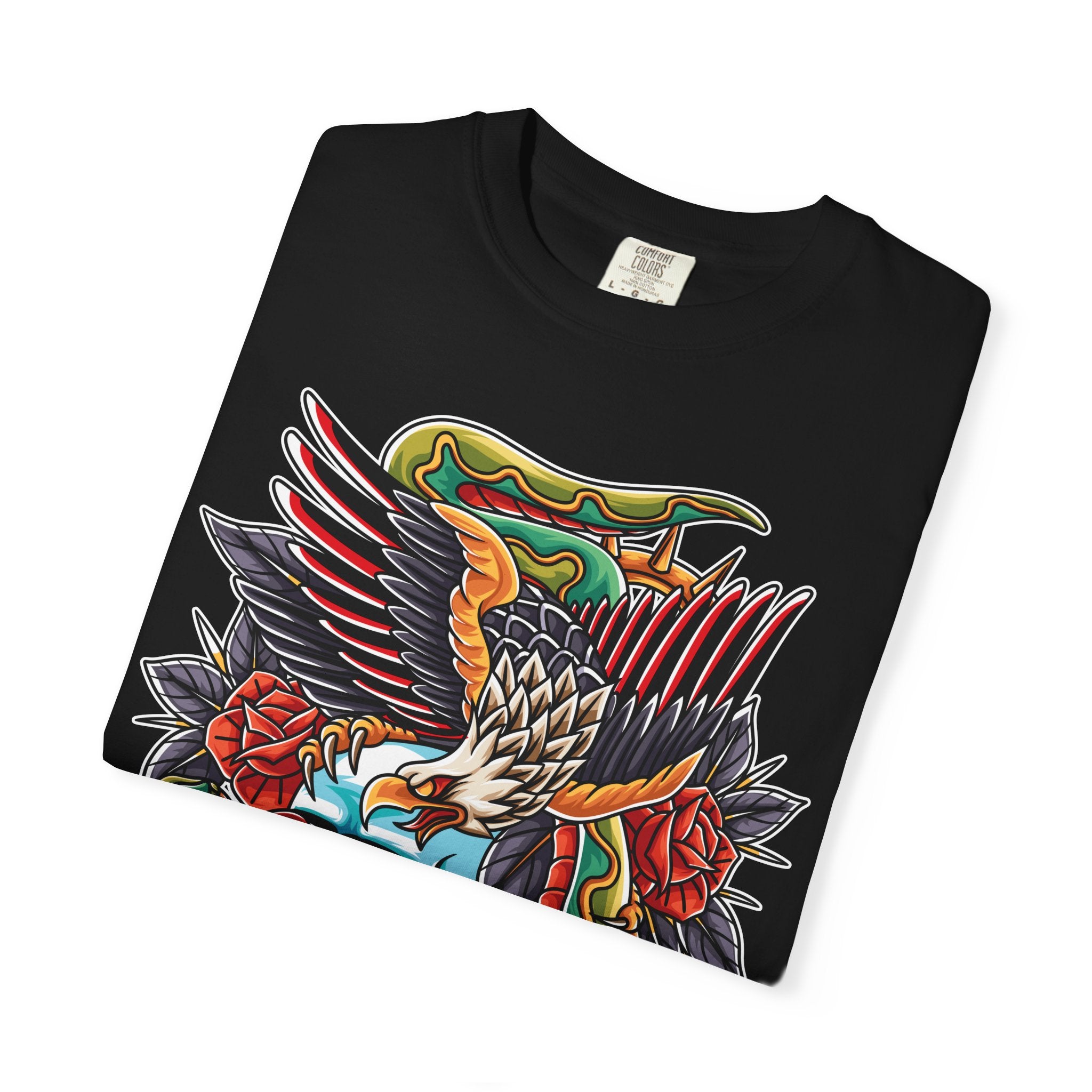Biker Tattoo Shirt - Skull Eagle Snake Tee - Outlaw Apparel - Sinful Threads