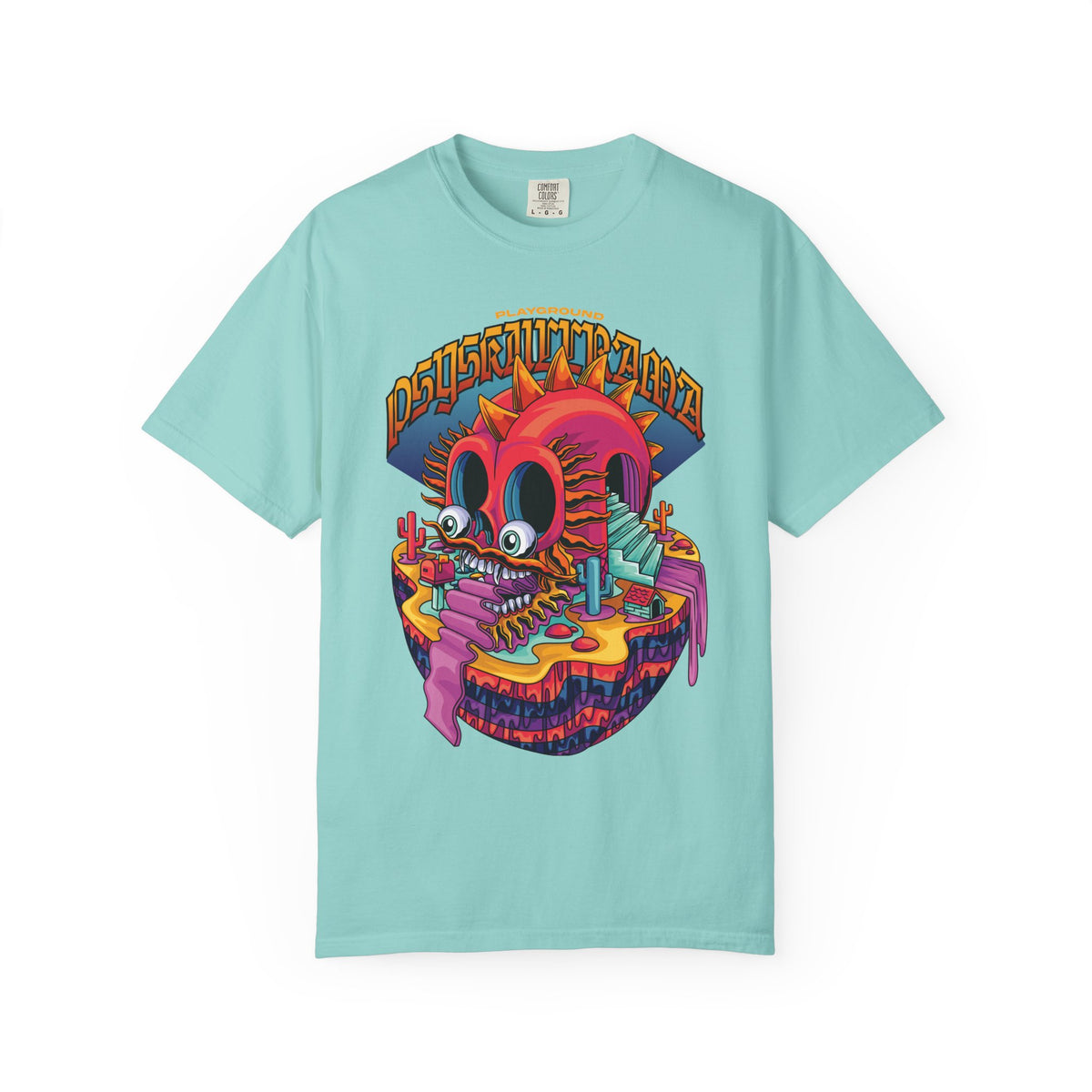 Surreal Skull Playground Tee – Weirdcore Skull Shirt – Colorful Art