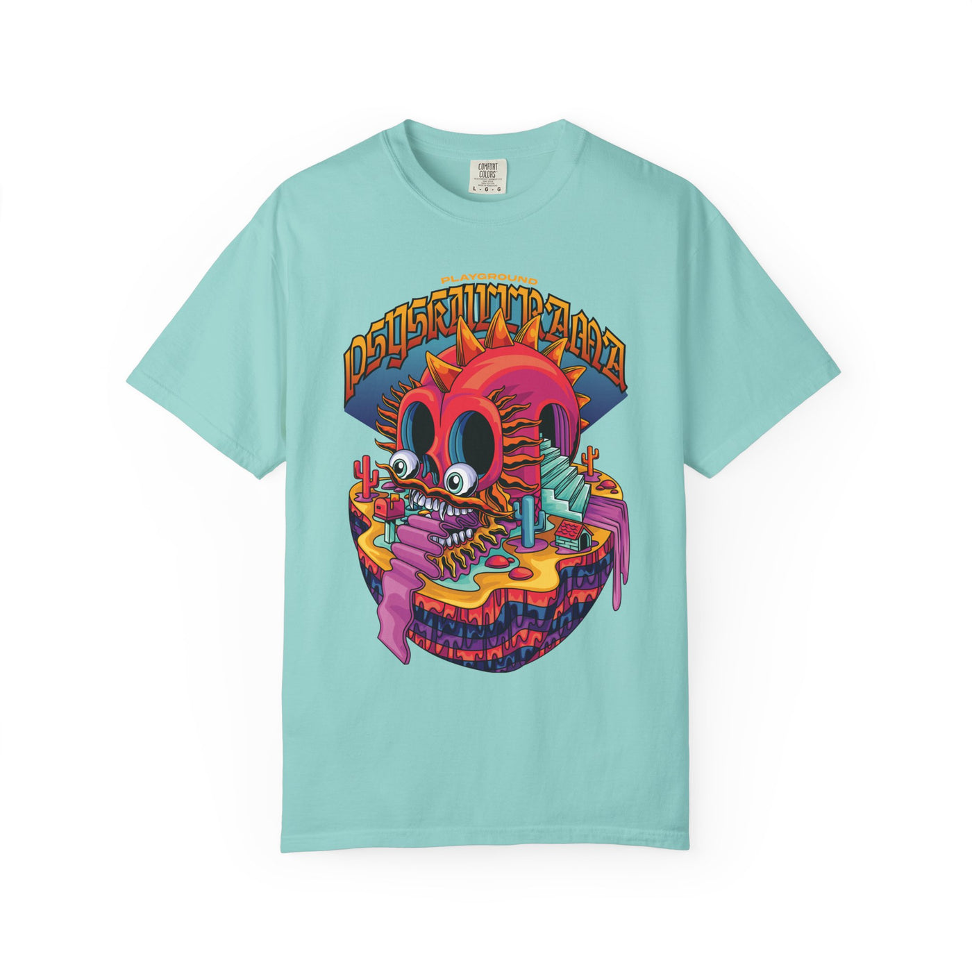 Surreal Skull Playground Tee – Weirdcore Skull Shirt – Colorful Art - Sinful Threads