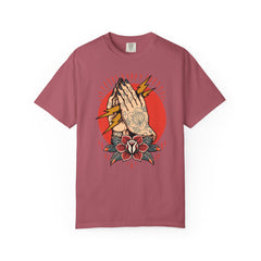 Praying Hands Shirt - Traditional Flash Art Tee - Tattoo Gift