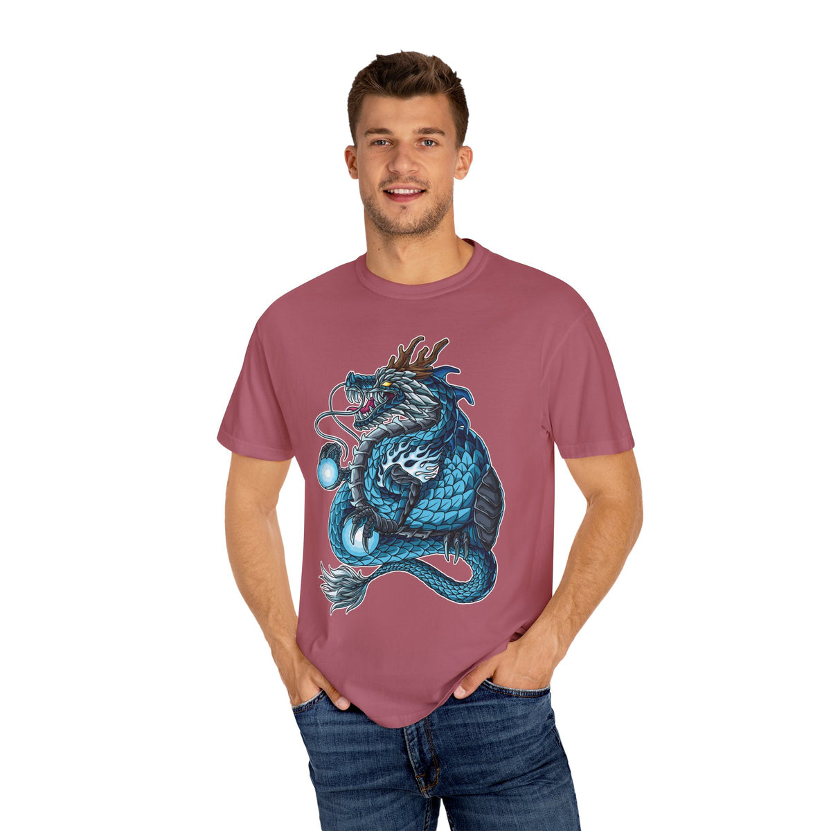 Eastern Dragon Tee - Blue Fantasy Mythical Creature Gift