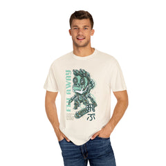 Fly Away Steampunk Robot With Japanese Text Design T-Shirt