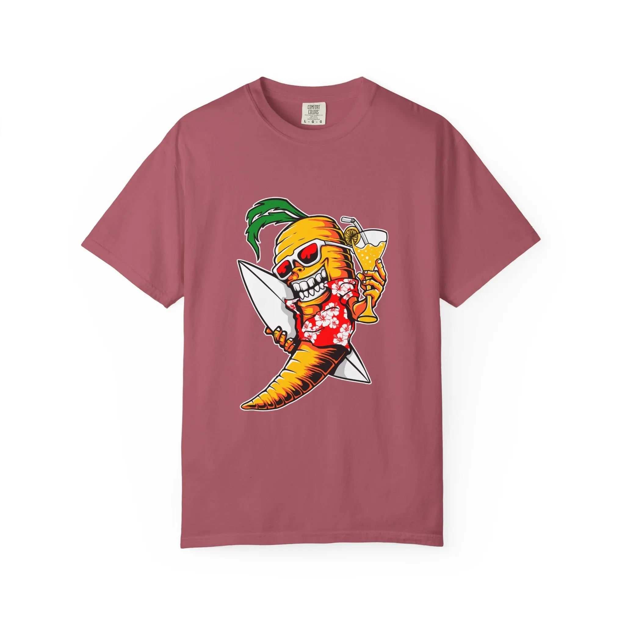 Surfing Carrot With a Drink Graphic Awesome T-Shirt - Sinful Threads