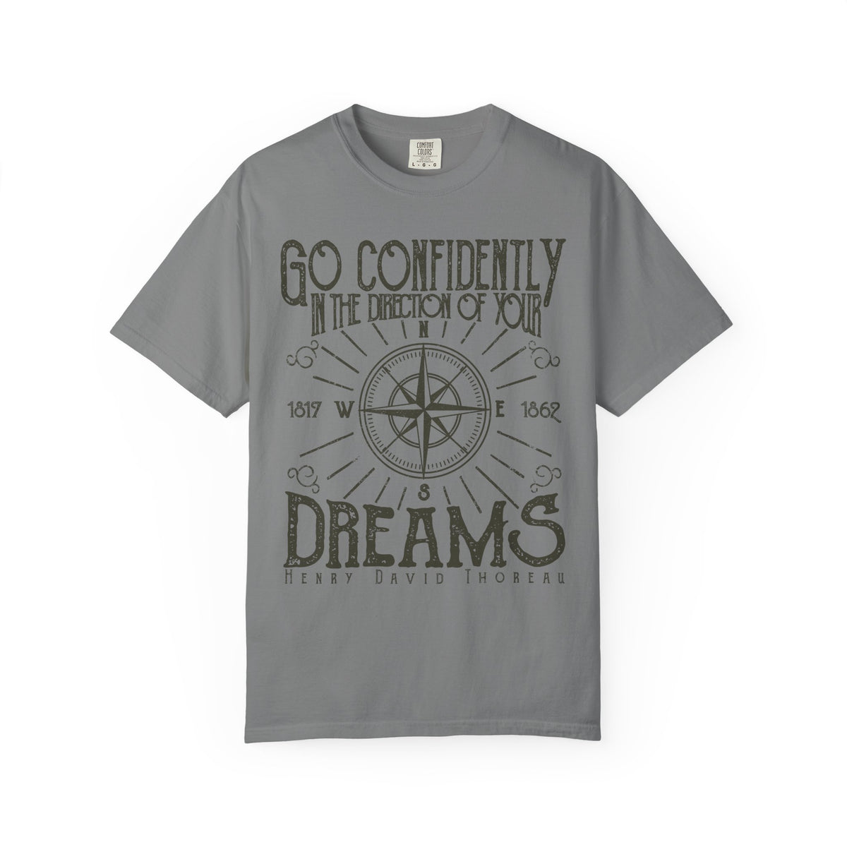 Go Confidently Dreams Henry David Thoreau Design T-Shirt - Sinful Threads