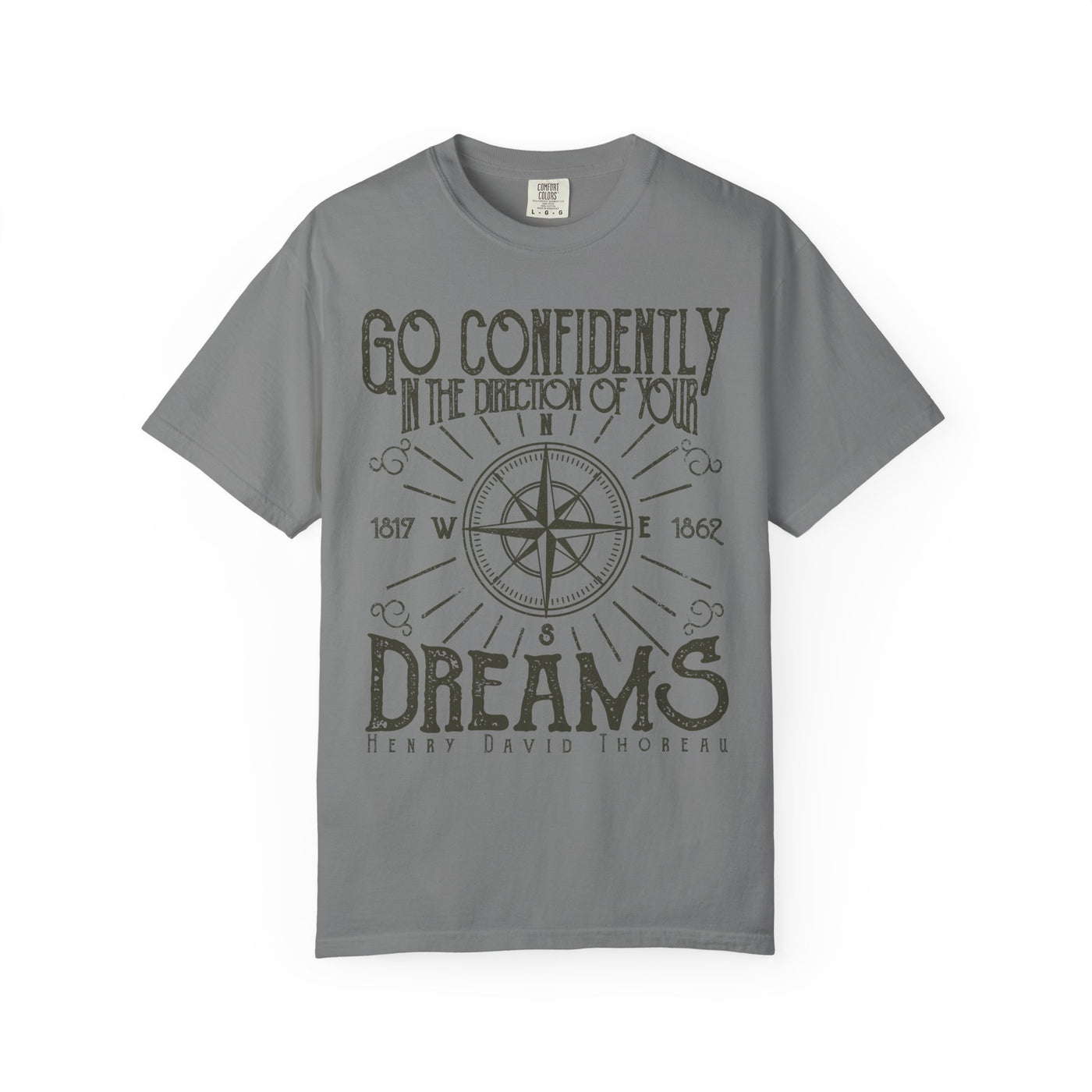 Go Confidently Dreams Henry David Thoreau Design T-Shirt - Sinful Threads