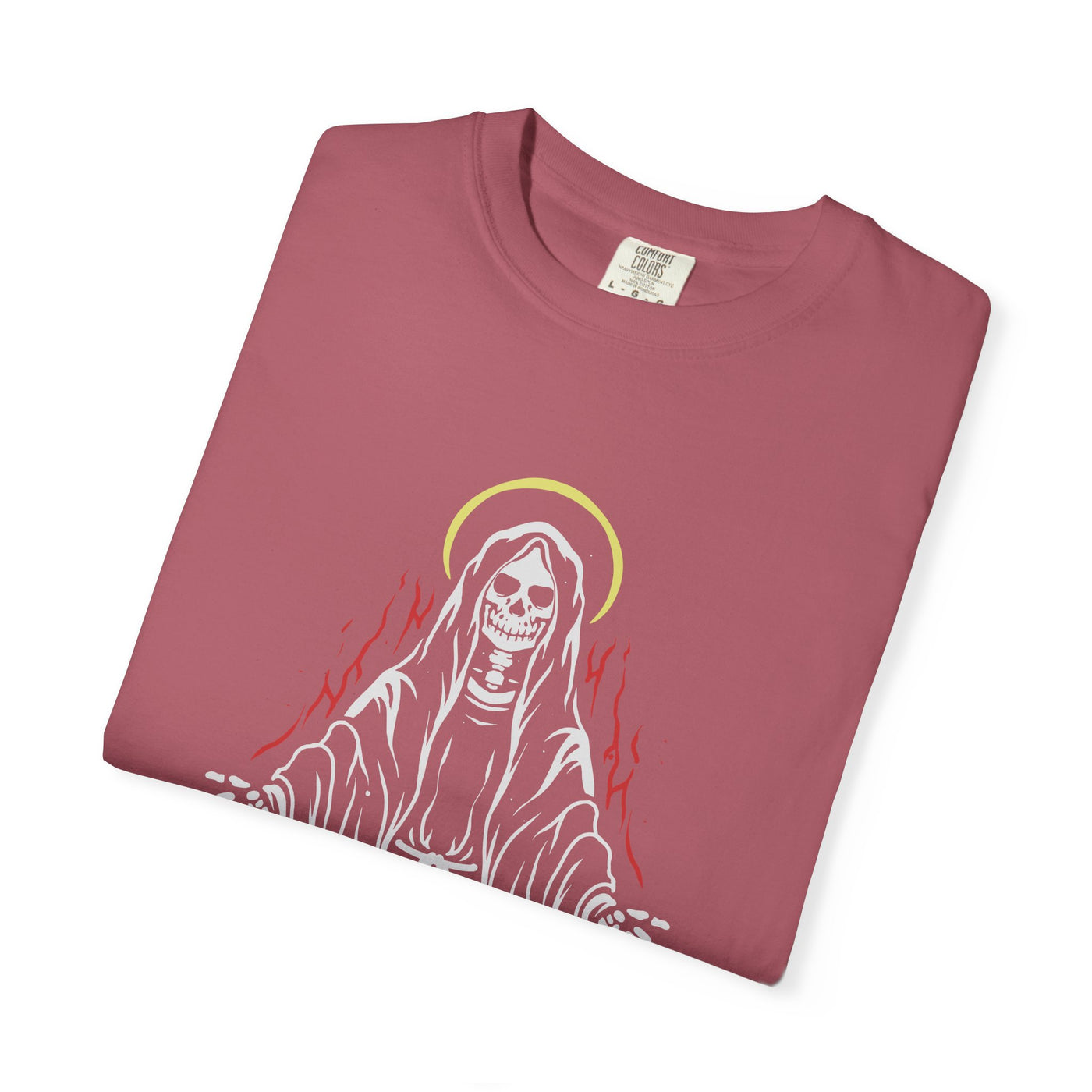 Angel of Death with Flames Unique Trendy Graphic T-Shirt - Sinful Threads