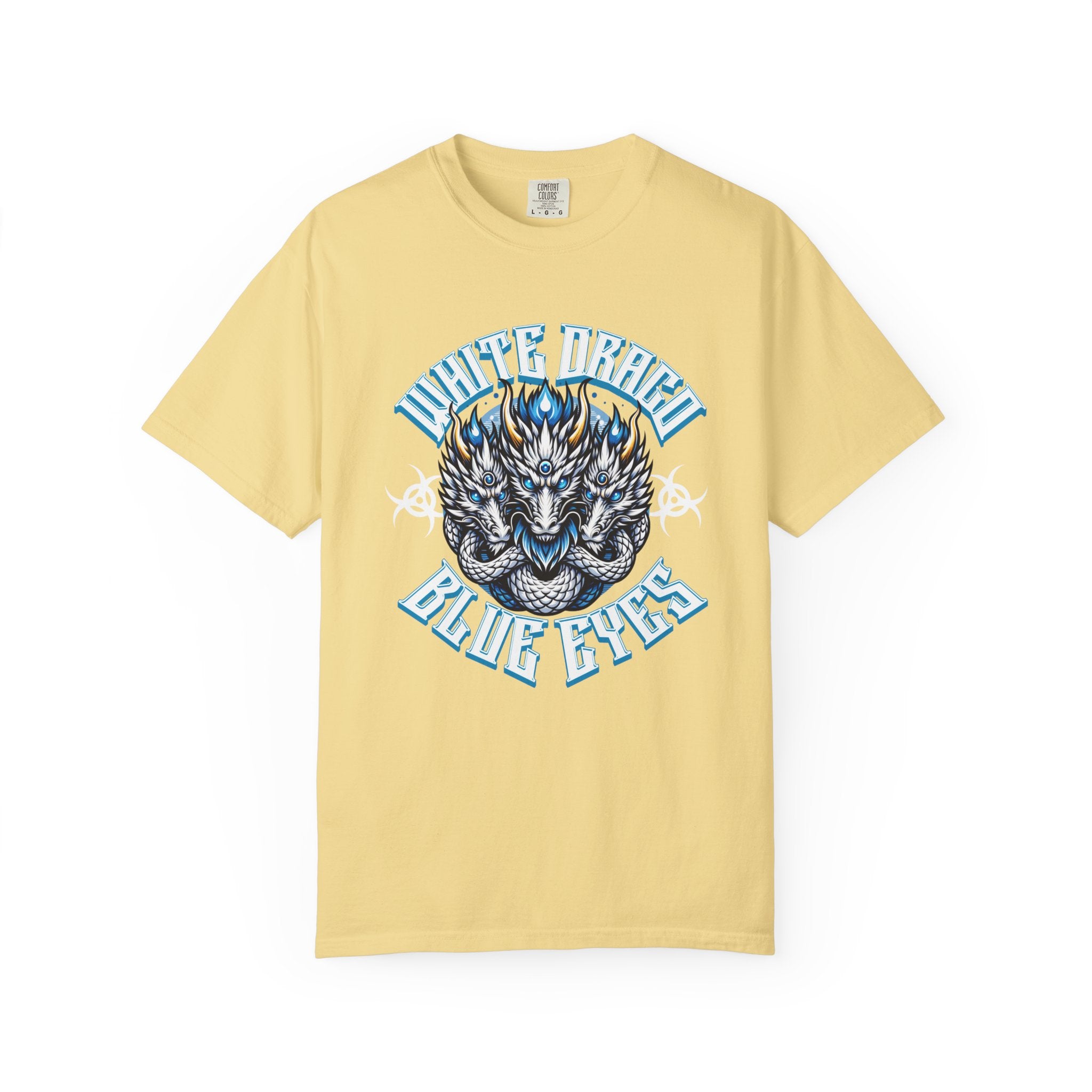 Dragon Art Tee - Blue-Eyed Three-Headed Fantasy Gift - Sinful Threads