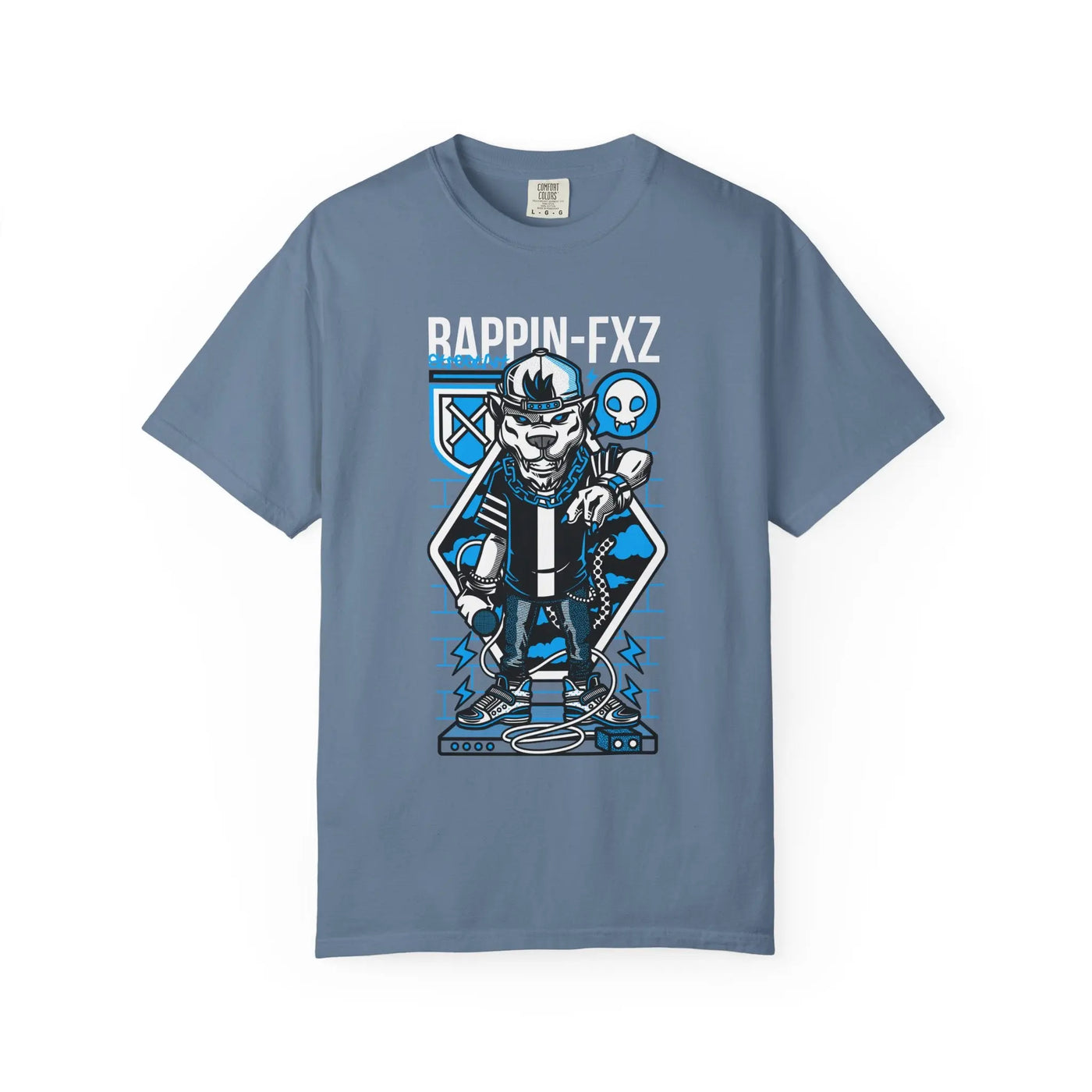 Gangster Wolf with Microphone Urban Art Drawing T-Shirt - Sinful Threads