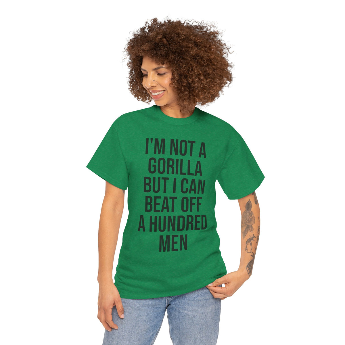 I'm Not a Gorilla Beat Off 100 Men - Funny Viral Meme Tee
