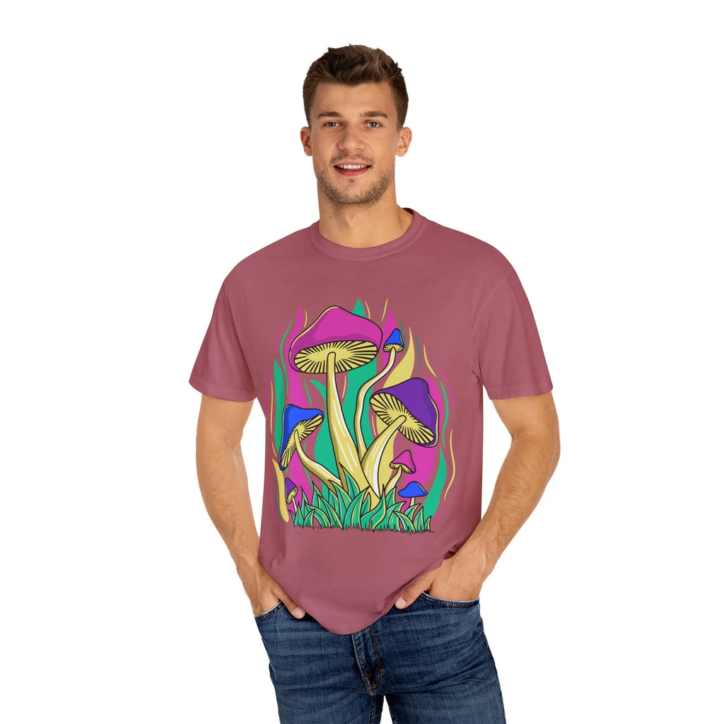 Psychedelic Mushroom Tee - Funky Art Cottagecore - Sinful Threads
