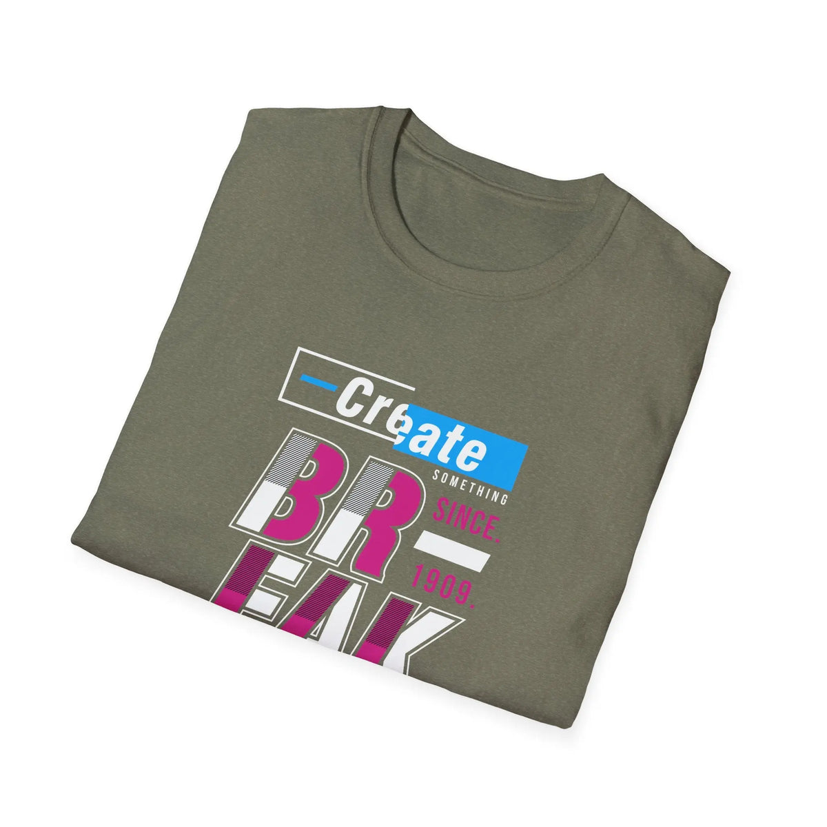 Create Something Break The rules Glitch Style Graphic Tee - Sinful Threads