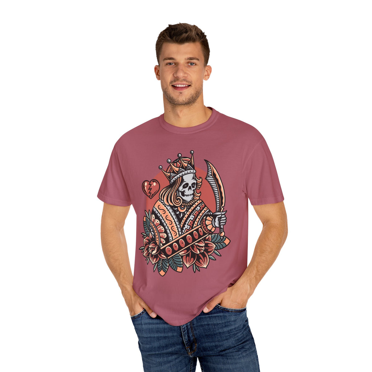 Skull King Hearts Shirt - Playing Card Tee, Unique Poker Gift