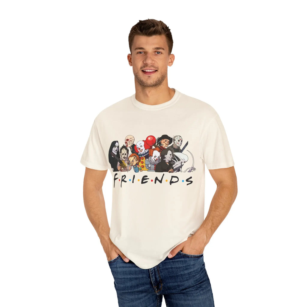 Horror Friends Parody Tee - 80s Villain Mashup Gift Shirt - Sinful Threads