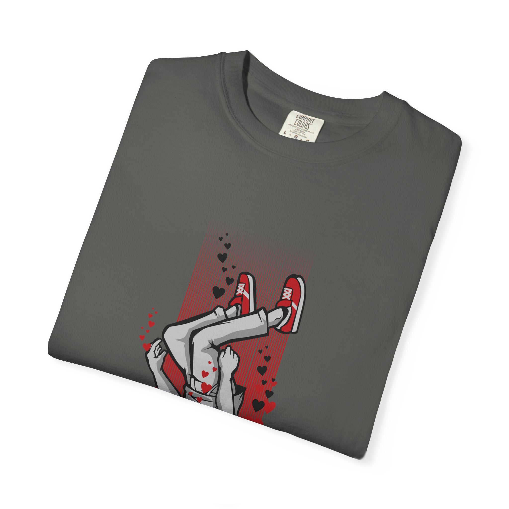 Upside Down Man with Hearts Valentines Style T-Shirt - Sinful Threads