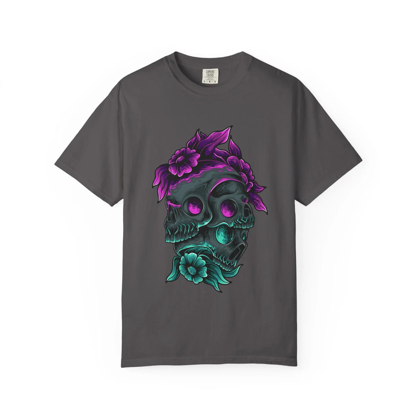 Floral Skull Gothic Tee Dark Art Alternative Fashion - Sinful Threads