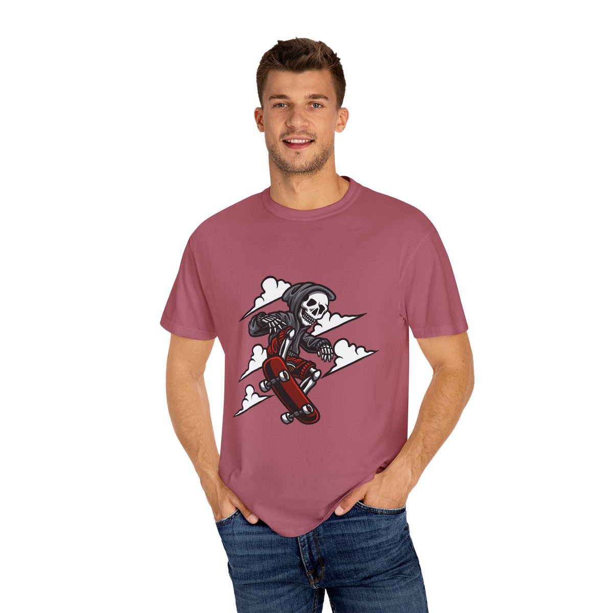 Grim Reaper Skate Shirt - Skeleton Tee - Cool Skater Gift