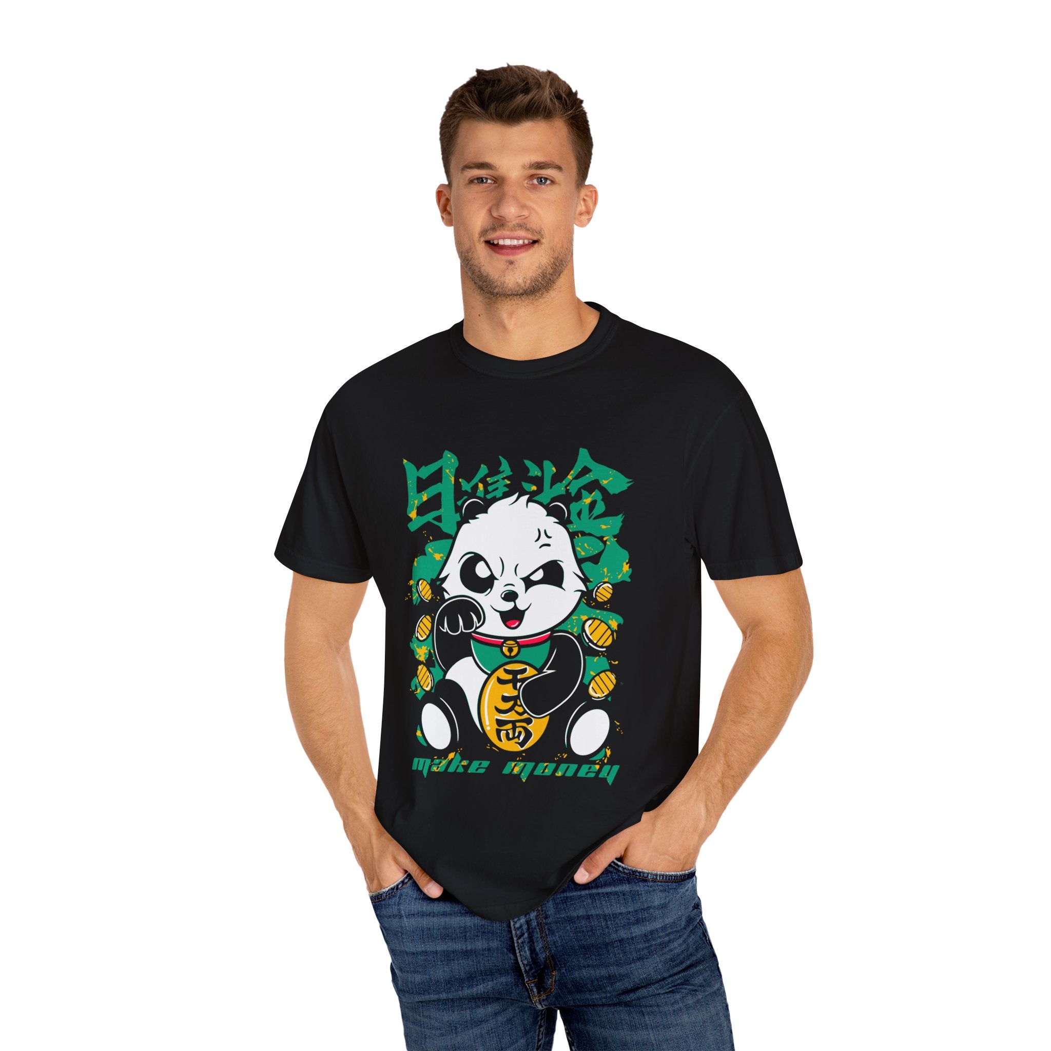 Lucky Panda Fortune Tee - Make Money Graphic Design - Sinful Threads