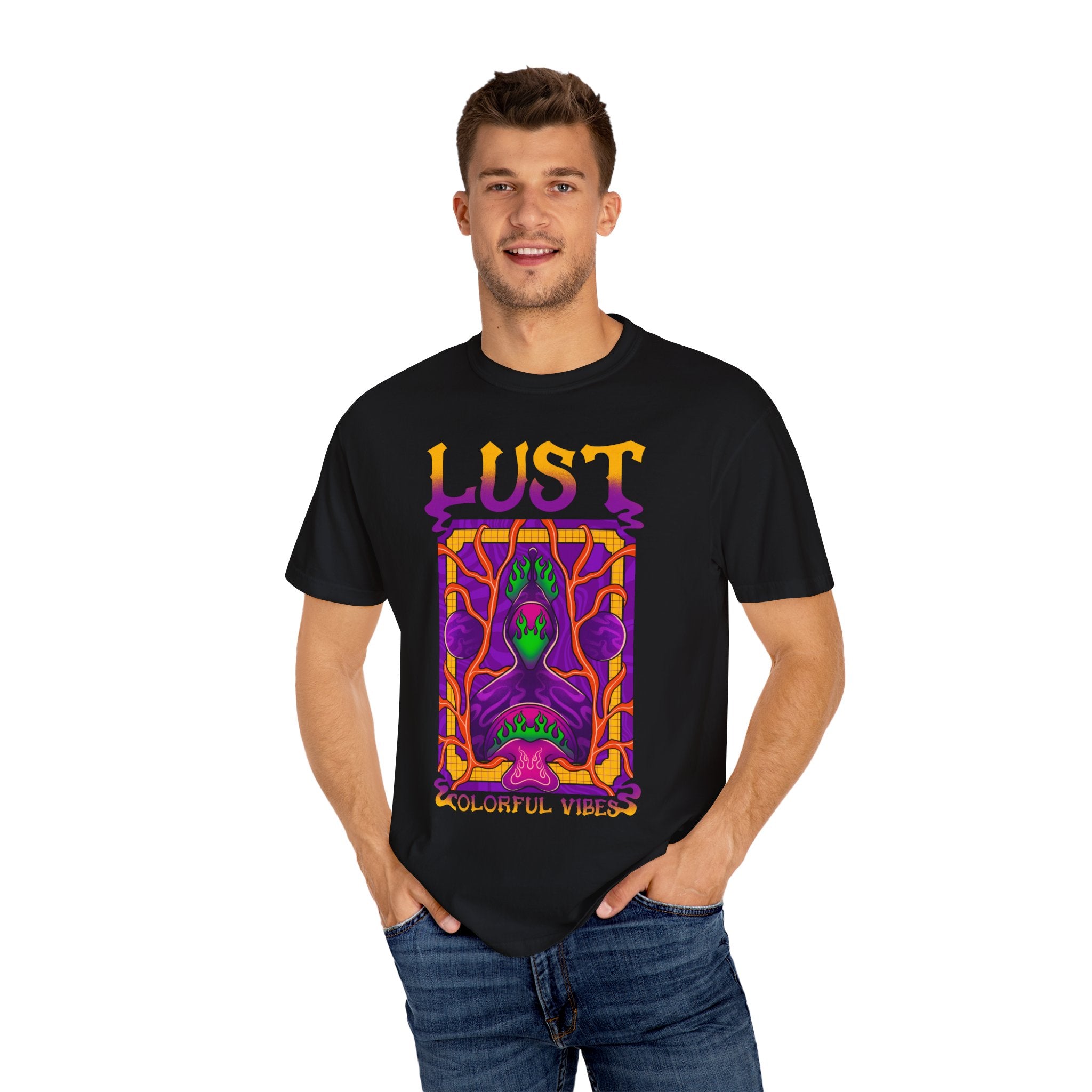 Psychedelic Art Shirt - Trippy Flame Tee - Vibrant Festival Gift - Sinful Threads