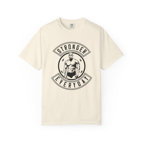 Stronger Everyday Fitness Motivation Graphic Design T-Shirt