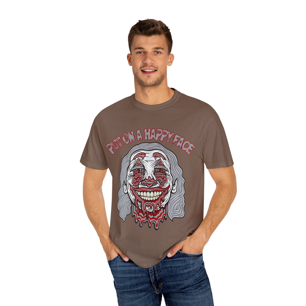 Trippy Clown Shirt - Put On Happy Face Psychedelic Tee Fun - Sinful Threads