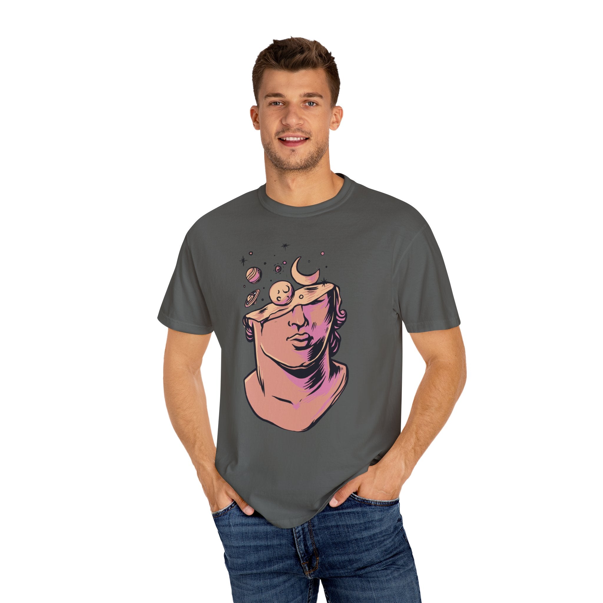 Celestial Space Bust Creative Unique Style T-Shirt - Sinful Threads