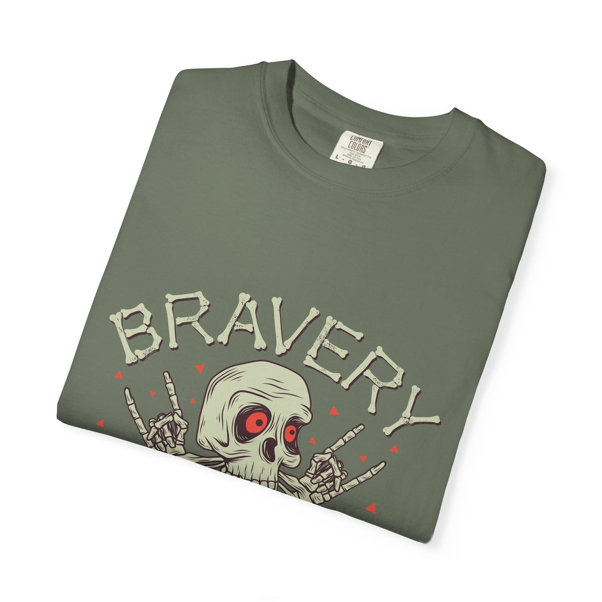 Funny Skull Shirt - Bravery Stupidity Tee - Cool Graphic