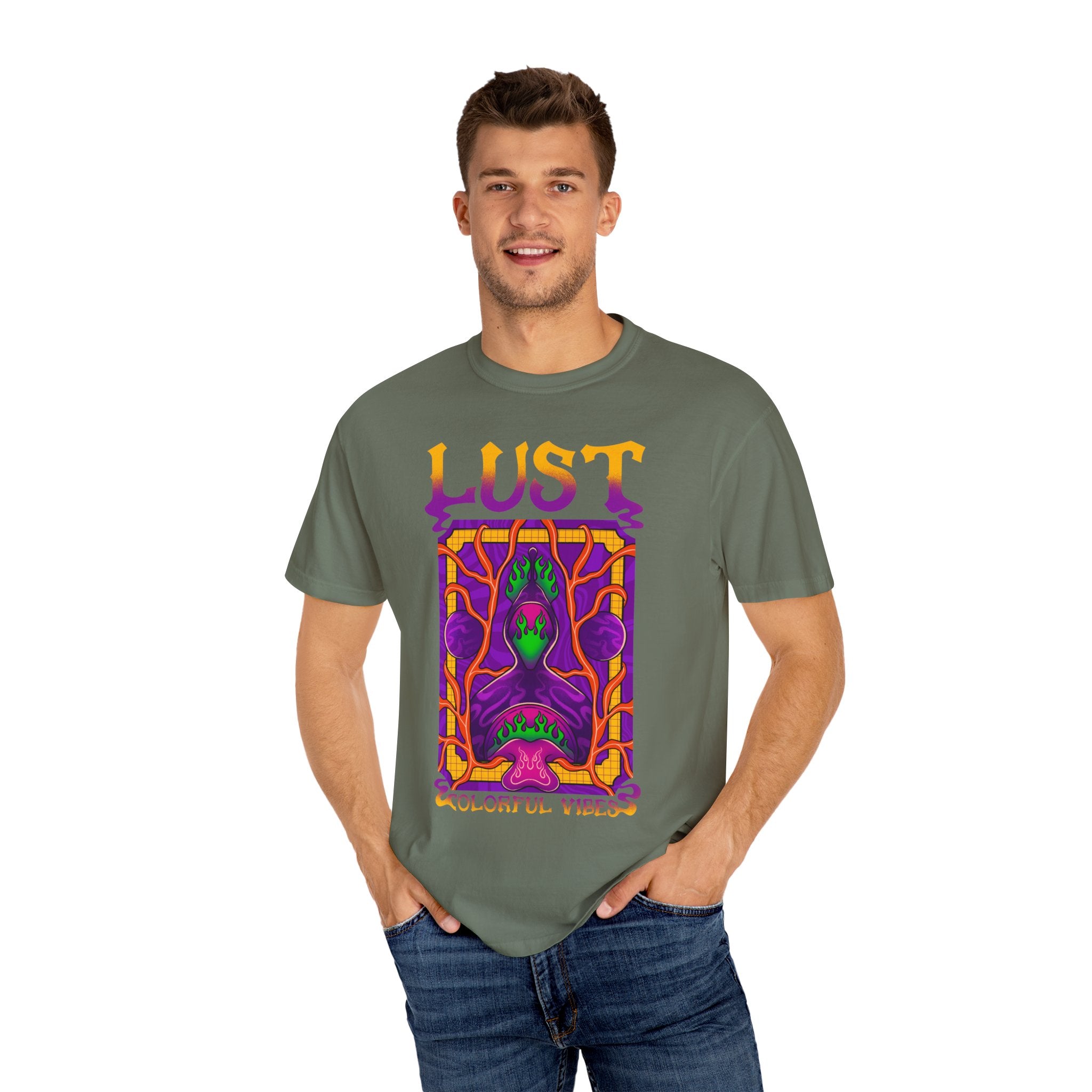 Psychedelic Art Shirt - Trippy Flame Tee - Vibrant Festival Gift - Sinful Threads